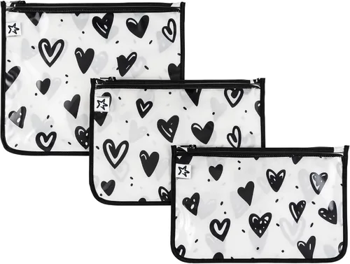 Vista 15 de Tiny Twinkle Bolsas organizadoras de pañales, paquete de 3 bolsas organizadoras de viaje transparentes a prueba de desorden y bolsa de aseo aprobada