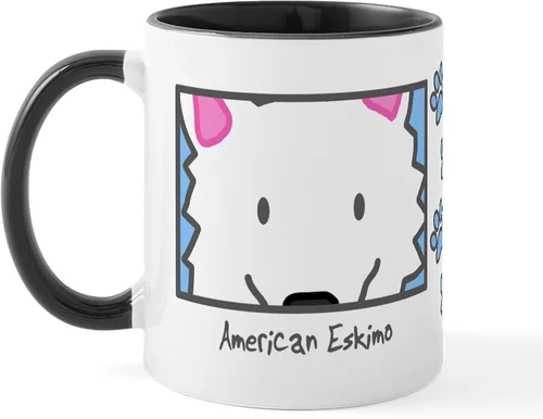 Vista 28 de CafePress Taza de café de cerámica Anime American Eskimo de 11 oz (11.0 fl oz)