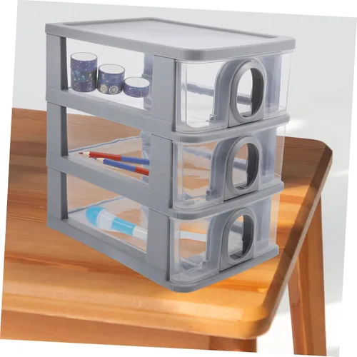 Vista 6 de PRETYZOOM Organizador de escritorio Caja de almacenamiento para suministros de oficina, maquillaje, cosméticos, diseño elegante para organización