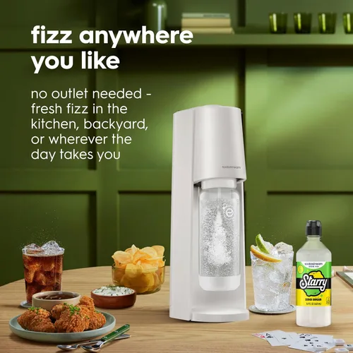 Vista 7 de Sodastream Classic Kit de máquina de refrescos y agua con gas (blanco cálido) con recipiente de CO2 de 60 L y botella de carbonatación