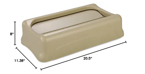 Vista 4 de Rubbermaid Commercial Products, Tapa basculante SLIM JIM para uso con contenedores ventilados SLIM JIM de 16/23 galones, color beige