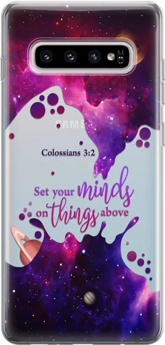 Vista 8 de Funda para teléfono compatible con Samsung Galaxy S25 S24 S23 Ultra S22 Plus S21 FE S20 Note 20 Funda transparente Escritura versículo bíblico We