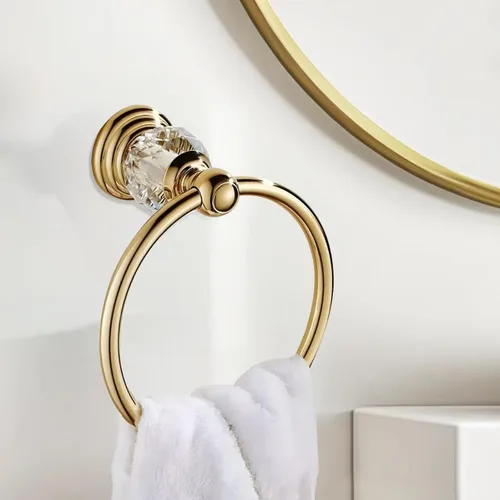Vista 8 de Anillo de toalla de cristal negro, soporte para toallas de baño, negro mate, soporte para toallas de baño, soporte para toalla de mano para baño