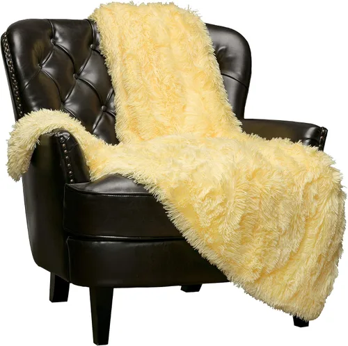 Vista 16 de Chanasya - Manta de pelo largo sintético - Manta de felpa ligera y esponjosa de forro polar de microfibra - para sofá, cama, silla, material A