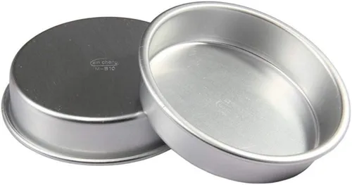 Vista 4 de Ochine Juego de moldes redondos de aluminio para pasteles de 4.3 pulgadas, 1 paquete, antiadherente
