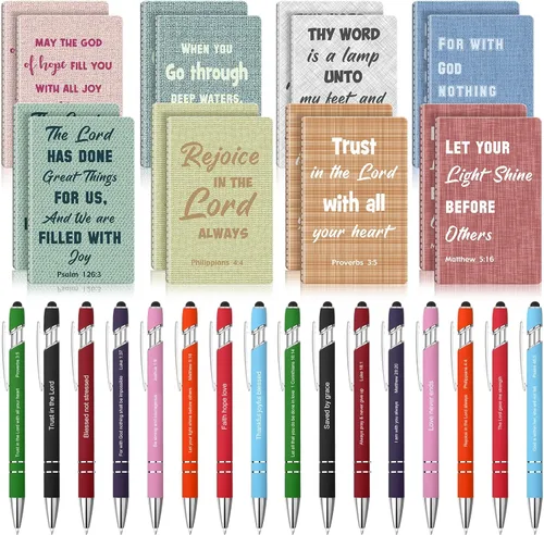 Vista 8 de Funrous 32 bolígrafos con cita motivacional, bloc de notas inspiradoras, mini diario con bolígrafo, cuadernos pequeños, regalo para hombres
