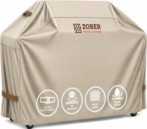 Vista 13 de ZOBER Funda resistente para parrilla de barbacoa, 58 pulgadas, impermeable, de doble capa, se adapta a la cubierta de parrilla de gas Weber