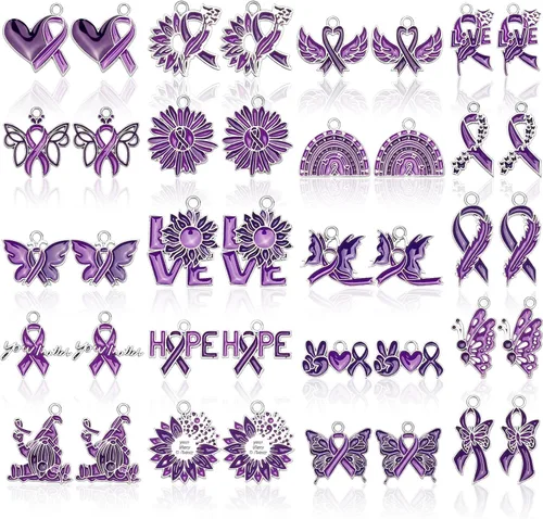 Vista 19 de MARFOREVER 40 piezas/20 pares de dijes de conciencia sobre el autismo