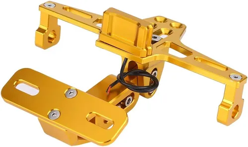 Vista 4 de Y-AMAHA BWS R25 R3 MT03 MSX - Soporte universal para placa de matrícula de motocicleta, marco de matrícula ajustable de aluminio con luz LED