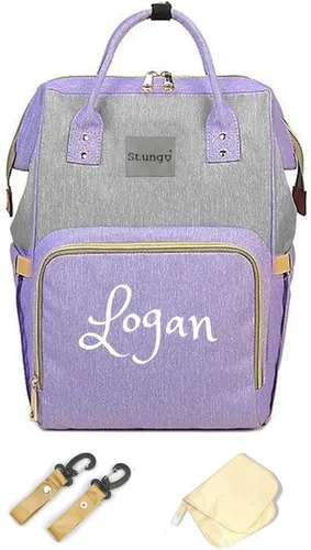 Vista 6 de Bolso de pañales grande personalizado Mochila de monograma de bolsa de pañales personalizada