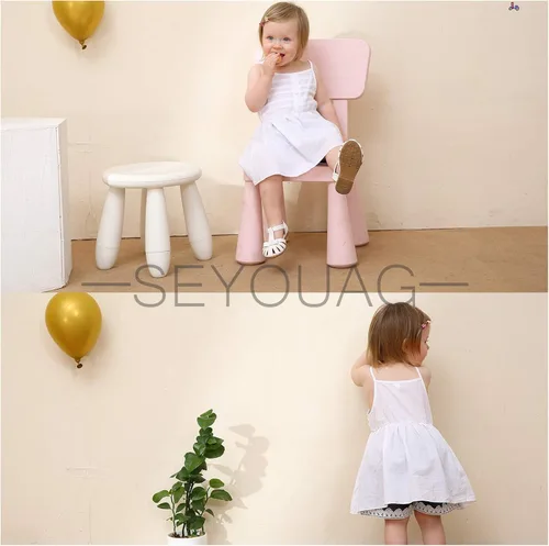 Vista 8 de SEYOUAG Conjunto de 2 piezas de ropa para niña pequeña + pantalones cortos de mezclilla