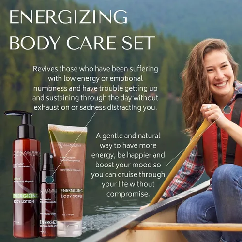 Vista 2 de RD Alchemy - Loción corporal energizante 99% natural y orgánica, exfoliante y niebla para fatiga o entumecimiento emocional. Extractos de hierba