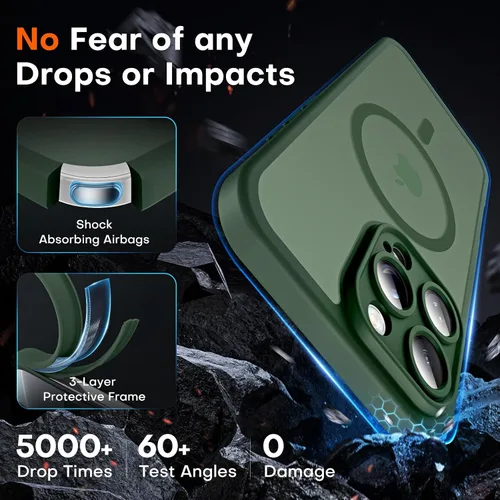 Vista 833 de TOCOL Funda para iPhone 11, compatible con Magsafe, protección completa de cámara, imanes integrados, protección contra caídas, funda translúcida