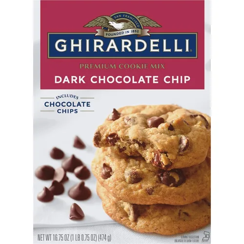 Vista 2 de Ghirardelli Brownie & Cookie Mix Variety Pack – Dark Chocolate Chip Cookie Mix (16.75 oz) & Salted Caramel Brownie Mix (16 oz), 2 Count