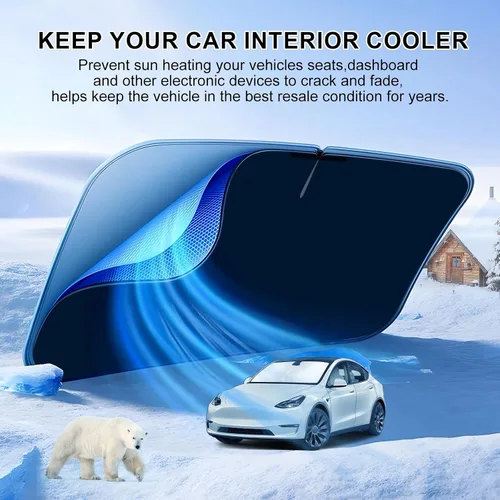 Vista 4 de T TGBROS Parasol para parabrisas para BMW X1 F48 2016 2017 2018 2019 2020 2021 2022 para ventana de automóvil, con bloqueo UV grueso y opaca