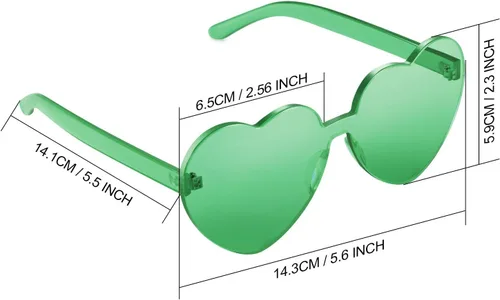 Vista 2 de Maxdot - Lentes de sol transparentes sin marco con forma de corazón para fiestas