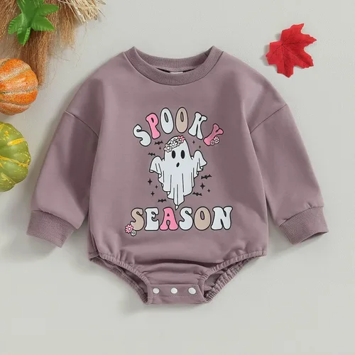 Vista 2 de FOCUSNORM Ropa de Pascua para bebé recién nacida, con bordado de conejo, sudadera con burbujas, traje de bebé niña