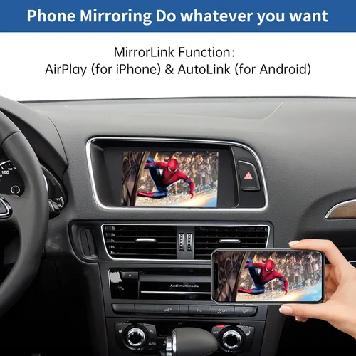 Vista 4 de Road Top Carplay inalámbrico Android Auto para Audi A4 A5 S4 S5 RS4 RS5 Q5 2008-2015 con sistema 3GMMI, kit de readaptación Carplay, soporte