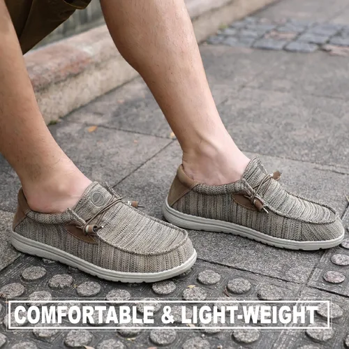 Vista 2 de Grand Attack Zapatos para caminar en barco para hombre, mocasines casuales con cordones y cómodos, zapatos de trabajo ligeros para el hogar, viajes