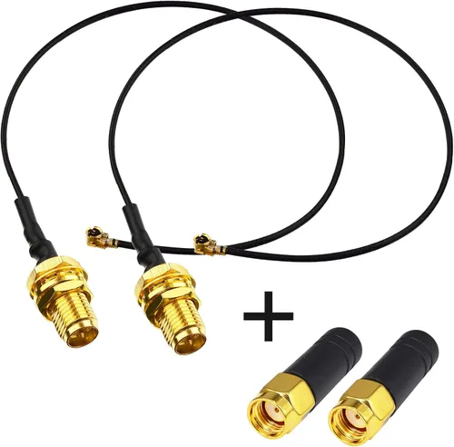 Vista 2 de onelinkmore Antena WiFi de 2,4 GHz RP-SMA hembra dipolo látigo paquete de 2