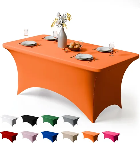 Vista 26 de Trlyc Paquete de 1 mantel rectangular de elastano de 4 pies – 48 x 30 pulgadas, resistente a las arrugas, para bodas, fiestas, banquetes, picnic