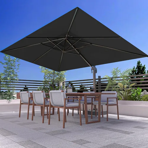 Vista 46 de Sombrilla de 10 x 13 pies para exteriores, sombrilla grande rectangular con viga voladiza, resistente, con rotación de 360°, sombrilla con Beige