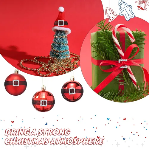 Vista 6 de 30 piezas de hebilla cuadrada de Navidad de 0.630 in con diamantes de imitación, cinta deslizante, hebilla de cinta de Navidad, hebilla de cinturón
