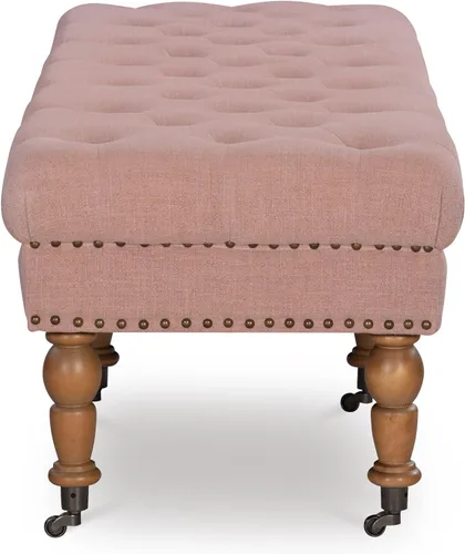 Vista 7 de Linon Hattie - Banco lavado, color rosa