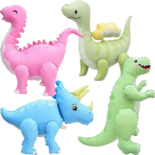 Vista 8 de Globos gigantes de dinosaurio 3D para decoración de fiesta de Azul