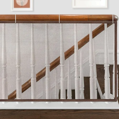 Vista 11 de Banister Guard - Red de seguridad infantil de 6.6 x 2.6 pies, barandilla para escaleras, barandillas de malla para niños, juguetes, mascotas