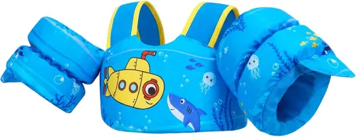 Vista 23 de Gogokids 2-in-1 Toddler Swim Vest Pool Floaties for Kids[CPC Certified & Remove Crotch Strap]Puddle Float Jumper 24-66 Pounds, Toddler Arm Floaties