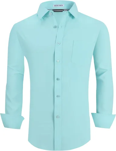 Vista 17 de Alex Vando - Camisa para hombre de manga larga con ajuste regular 06 negro