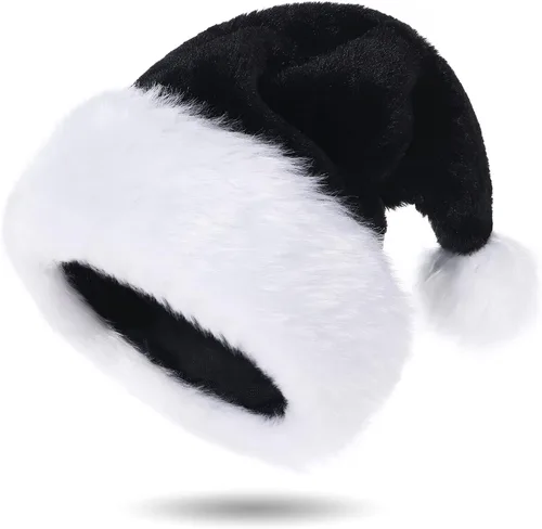 Vista 12 de Sombreros de Papá Noel para adultos, unisex, de terciopelo al tacto, cómodos, sombreros de Navidad para Año Nuevo, fiestas, suministros de Navidad