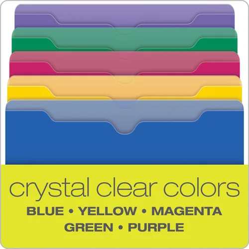 Vista 2 de Pendaflex Translucent Poly File Jackets, Legal Size, Assorted Colors, (50993), 5 Count (Pack of 12)