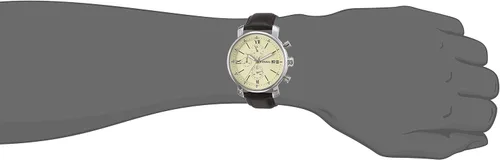 Vista 4 de Fossil Rhett Reloj cronógrafo de cuero - marrón oscuro Bq1007 plateado Cronógrafo
