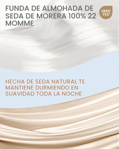 Vista 2 de THXSILK Funda de almohada 100% seda de morera para la salud del cabello y la piel, funda de almohada suave y lisa de 22 momme con cremallera oculta