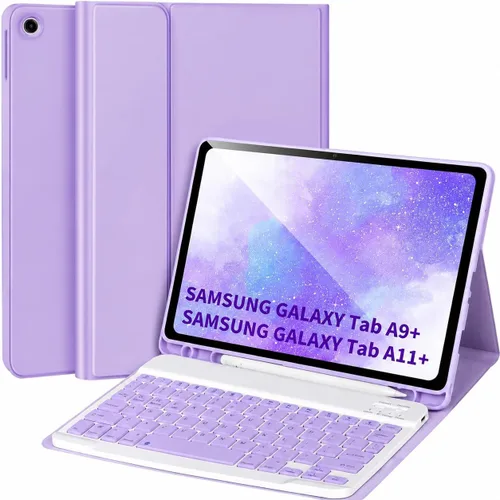 Vista 8 de Funda de teclado para Samsung Galaxy Tab A9+/Plus de 11 pulgadas 2023 (SM-X210/X216/X218), funda con teclado para Samsung Tab A9+ con soporte para S