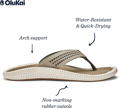 Vista 4 de OLUKAI Ulele - Sandalias de playa para hombre, secado rápido, resistentes al agua