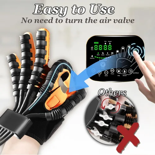 Vista 4 de Guantes robot de rehabilitación para pacientes con demencia, accidente cerebrovascular y hemipalia, rehabilitación de funciones de manos y dedos
