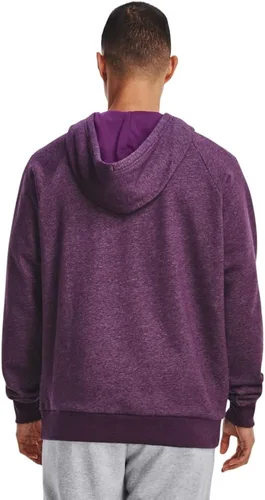 Vista 2 de Under Armour Rival - Sudadera de vellón con capucha y 12 cremallera para hombre