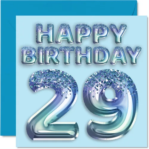 Vista 72 de Stuff4 Tarjeta de primer cumpleaños para niños, globo de fiesta con purpurina azul, tarjetas de feliz cumpleaños para niño de 1 año, nieto, hijo, 57