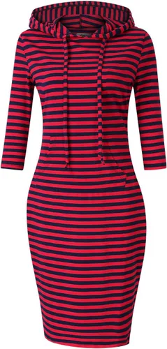 Vista 17 de MISSKY Vestido con capucha para mujer Negro&blanco