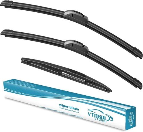 Vista 16 de VTOGOI® Juego de limpiaparabrisas de repuesto para Toyota FJ Cruiser 2007-2014, juego de limpiaparabrisas delanteros y traseros de calidad original