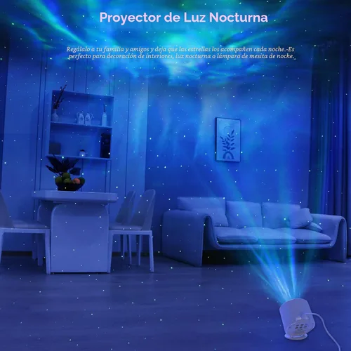 Vista 6 de Proyector de estrellas, proyector de galaxia, control remoto y temporizador, luz de galaxia, proyector de luz nocturna de nebulosa LED