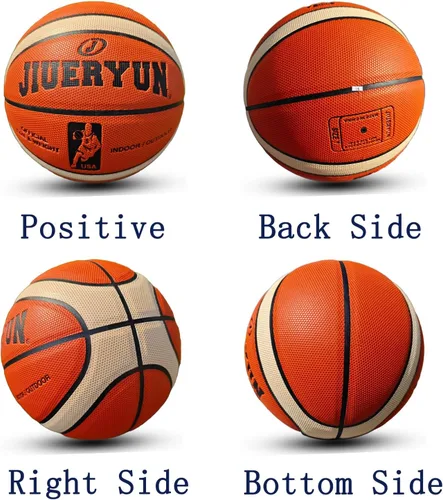 Vista 4 de Basketball, Adult Size 7, 12 Panel, 2-Tone Design, 29.6inches, Orange/Yellow, Indoor/Outdoor Play, 1 Pack