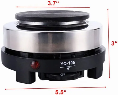 Vista 5 de Mini estufa eléctrica para máquina de café expreso, olla moka tetera y estufa de cocina para camping, dormitorio, RV