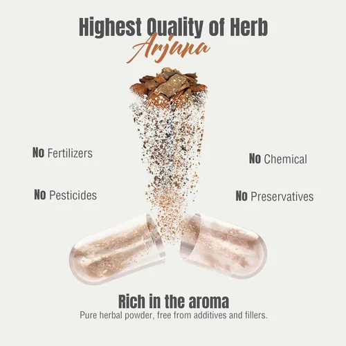 Vista 6 de HerbsForever Arjuna Terminalia Arjuna Suplemento de Bienestar Tradicional 60 Cápsulas Vege