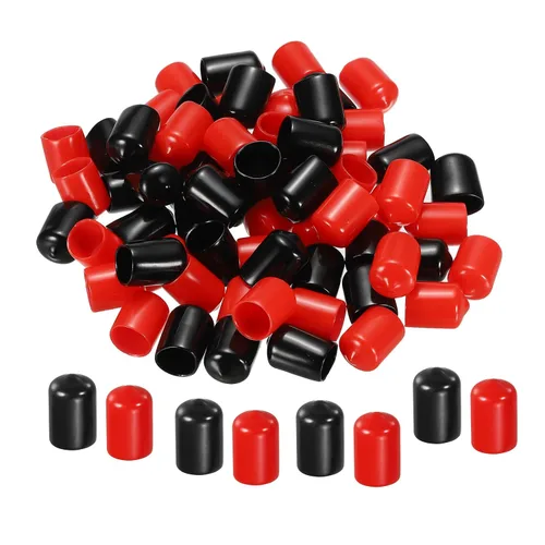 Vista 24 de MECCANIXITY 50 unids tapas de goma Surtido de 0.079 in PVC vinilo tornillo rosca protector para tornillo tornillo negro rojo