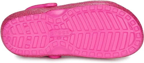 Vista 8 de Crocs Zueco de corazón con purpurina rosa con forro clásico unisex para adultos