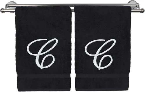 Vista 250 de Toalla de mano con monograma, regalo personalizado, 16 x 30 pulgadas, extra absorbente, 100% algodón turco, acabado de rizo suave, para baño, cocina